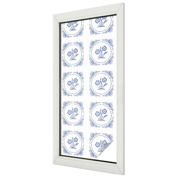 Finom virágok Öntapadós ablakfólia ólomüveg mintával