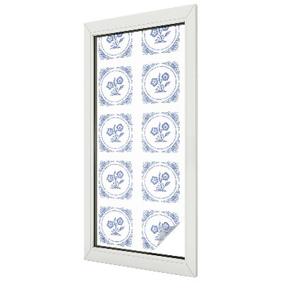 Finom virágok Öntapadós ablakfólia ólomüveg mintával