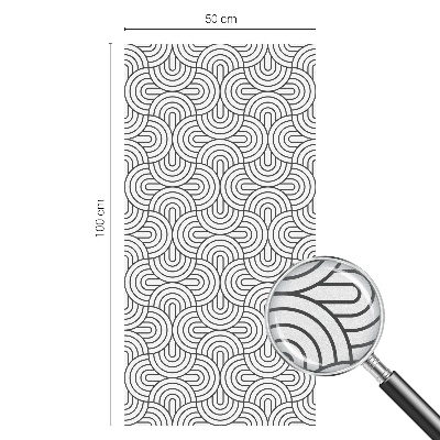 Geometriai félkörök Öntapadós üvegfólia vitrázs mintával