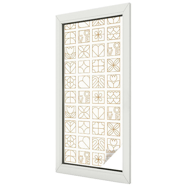 Geometrikus szerelem Öntapadós ablakfólia ólomüveg mintával