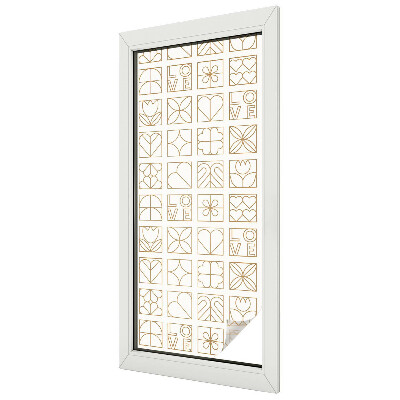 Geometrikus szerelem Öntapadós ablakfólia ólomüveg mintával