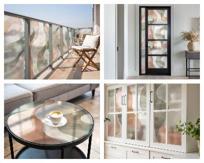 Színes hullámok Üvegfólia ablakra