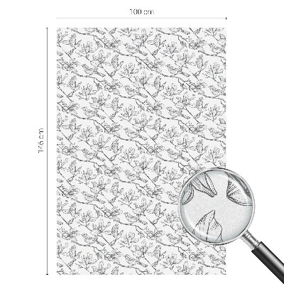 Madarak és virágok Öntapadós üvegfólia vitrázs mintával