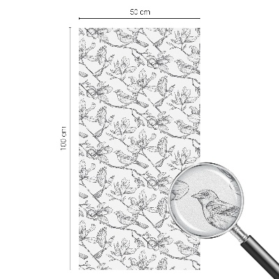 Madarak és virágok Öntapadós üvegfólia vitrázs mintával