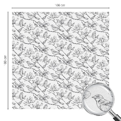 Madarak és virágok Öntapadós üvegfólia vitrázs mintával