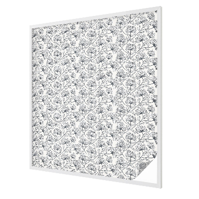 Botanikai motívum Öntapadós ablakfólia ólomüveg mintával