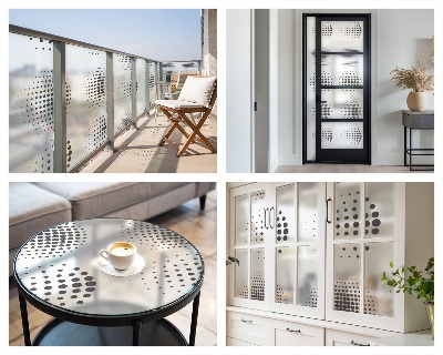 Pontozott körök Ablaküveg fólia belátásgátló