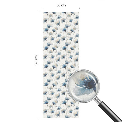 Kék virágok Üvegfólia ablakra