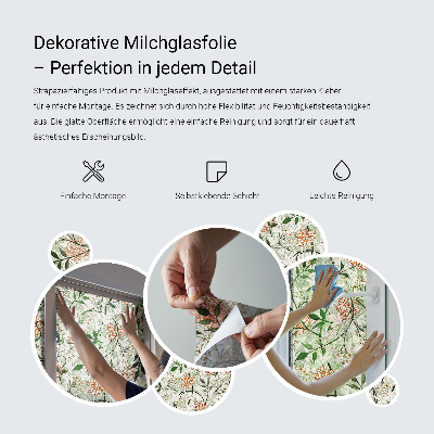 Hibiszkusz virágok Öntapadós ablakfólia ólomüveg mintával