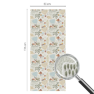 Egy idilli falu Öntapadós üvegfólia vitrázs mintával