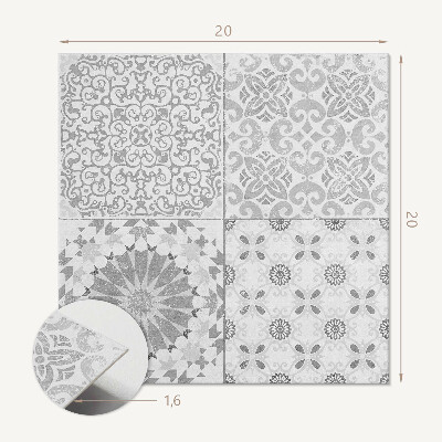 Vinyl csempe Virág-geometrikus kompozíció
