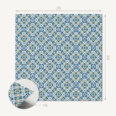 Öntapadós vinyl csempe Virágmintás geometrikus változatban