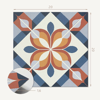 Vinyl csempe Absztrakt geometriai virágmintás