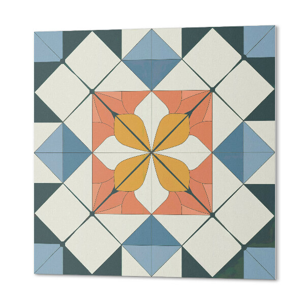 Vinilpadló Stílusos virágok geometrikus kompozícióban