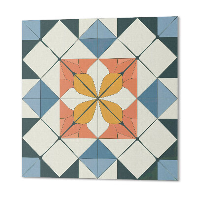 Vinilpadló Stílusos virágok geometrikus kompozícióban