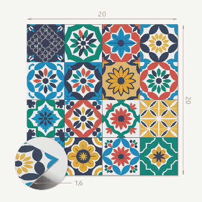 Öntapadós vinyl csempe Mozaikok geometriája harmonizált kompozícióban