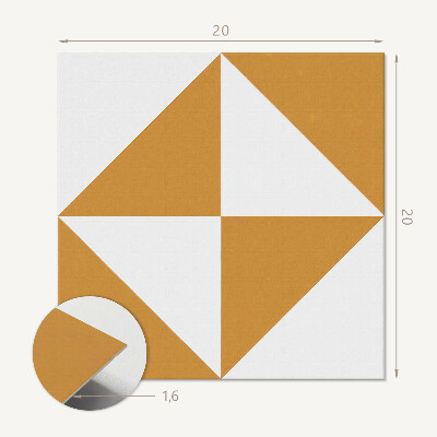 Öntapadós vinyl csempe Négyzet alakú háromszögek geometriai stílusban