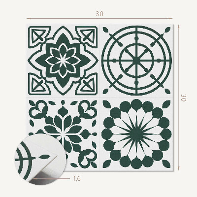 Öntapadós vinyl csempe Geometrikus, virágos akcentussal