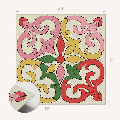 Öntapadós vinyl csempe Díszítő virágmintás