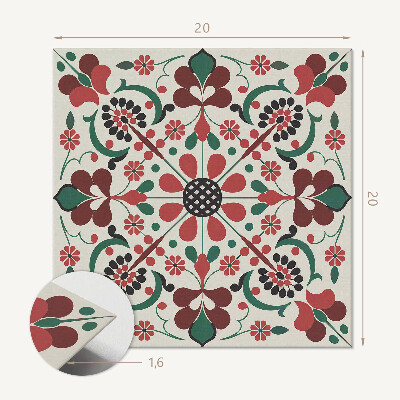 Öntapadós vinyl csempe Szimmetrikus virágmotívum finom mintával