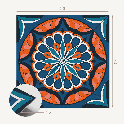 Öntapadós vinyl csempe Leveles mandala stílusú