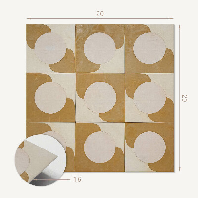 Öntapadós vinyl csempe Körök és ívek motívuma geometrikus stílusban