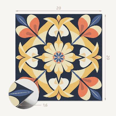 Öntapadós vinyl csempe Mandala virágos díszítéssel