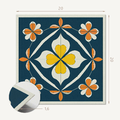 Vinyl csempe Szimmetrikus virágmotívum elegáns stílusban