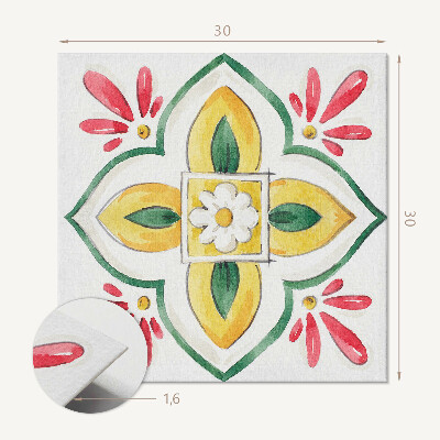 Vinyl csempe Virágos motívum kerettel