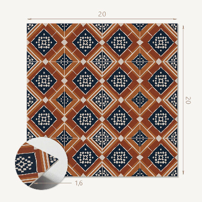 Öntapadós vinyl csempe Barna és fehér geometria