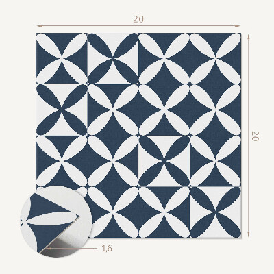 Öntapadós vinyl csempe Virágmintás geometriai formákban