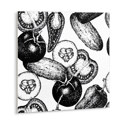 Vinyl padló csempe Fekete-fehér zöldségek
