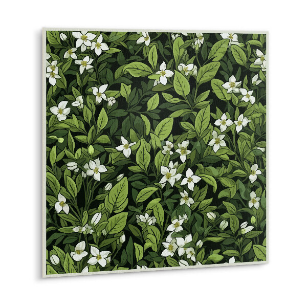Vinyl padló csempe Fehér virágok és levelek