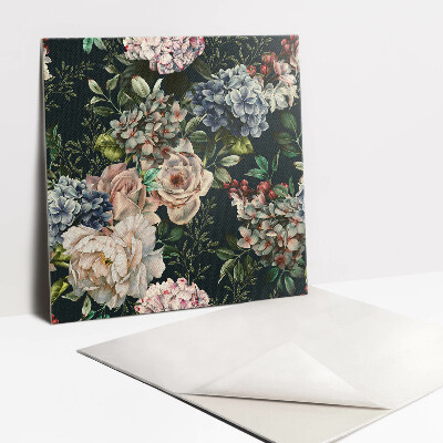 Öntapadós vinyl csempe Színes virágok