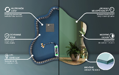 Folt alakú tükör beépített LED világítással