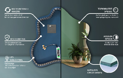 Folt alakú tükör beépített LED világítással