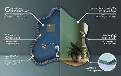 Folt alakú tükör beépített LED világítással