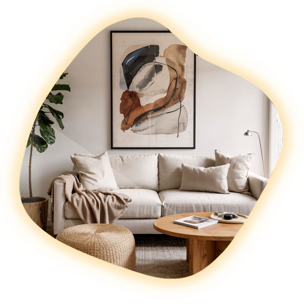 Szabálytalan alakú LED tükör egyedi