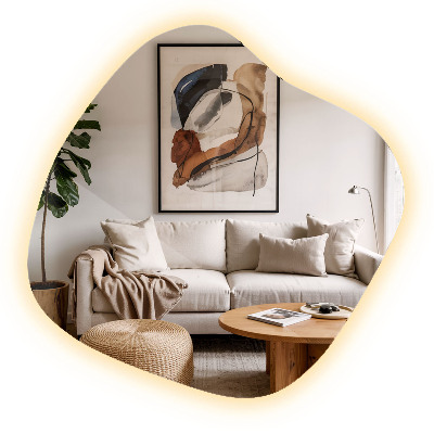 Szabálytalan alakú LED tükör egyedi