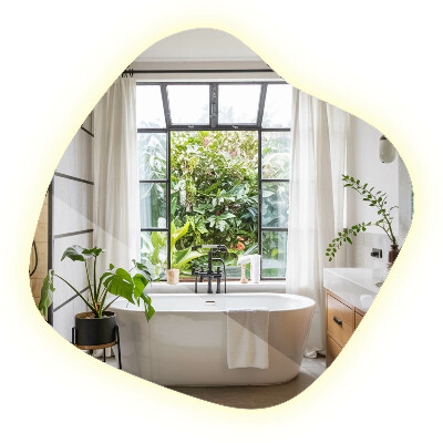 Szabálytalan alakú LED tükör egyedi