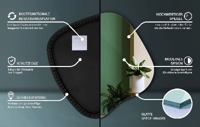 Szabálytalan alakú LED tükör egyedi