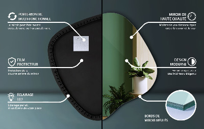 Szabálytalan alakú LED tükör egyedi