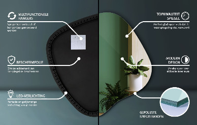 Szabálytalan alakú LED tükör egyedi