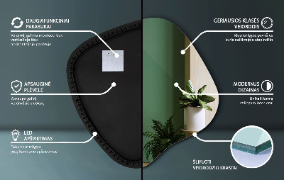 Szabálytalan alakú LED tükör egyedi