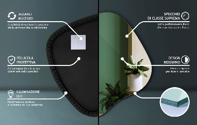 Szabálytalan alakú LED tükör egyedi