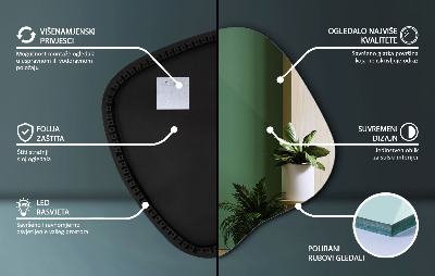 Szabálytalan alakú LED tükör egyedi