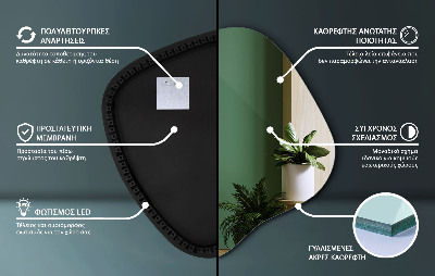 Szabálytalan alakú LED tükör egyedi