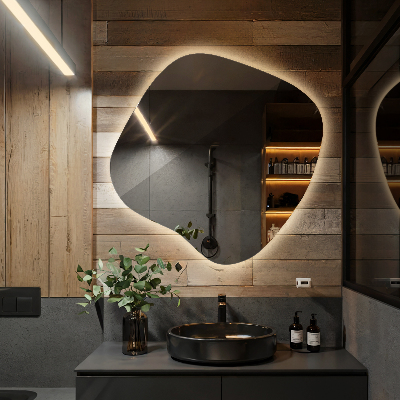 Szabálytalan alakú LED tükör egyedi