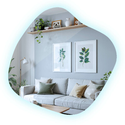 Szabálytalan alakú LED tükör egyedi