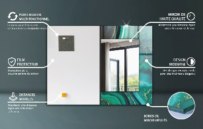 Alakú dekoratív tükör Zöld bambusz szárak